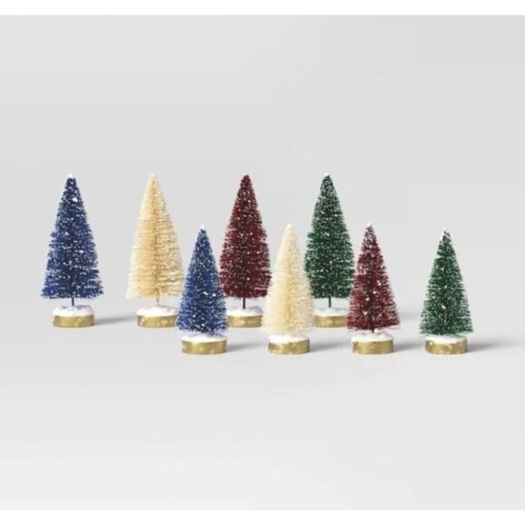 Target Threshold™ Christmas Set of 12 Mini Bottle Brush Trees Decor Multicolor - Picture 1 of 9